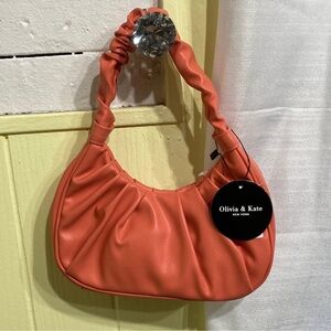 NWT Olivia & Kate small handbag Peachy Orange Color Soft Material